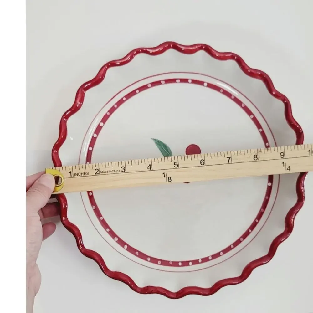 Crate & Barrel Cherry Pie Dish Exclusive Design by Mesa Ruffled 10